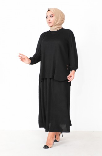 Ensemble Tunique Jupe Grande Taille 2606-04 Noir 2606-04