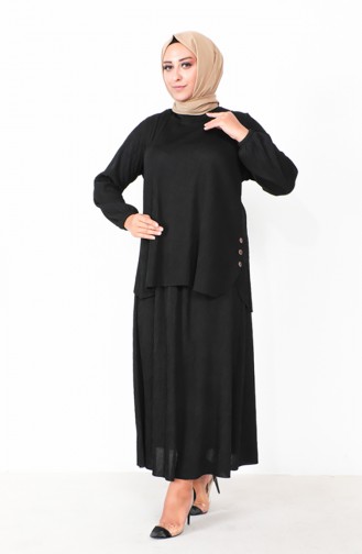 Ensemble Tunique Jupe Grande Taille 2606-04 Noir 2606-04