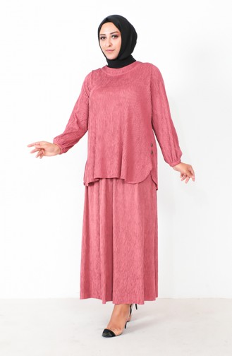 Ensemble Tunique Jupe Grande Taille 2606-05 Rose 2606-05