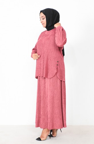 Ensemble Tunique Jupe Grande Taille 2606-05 Rose 2606-05