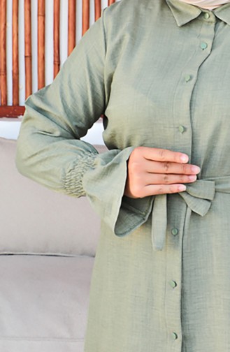 Tunique à Ceinture Grande Taille 2033-01 Khaki 2033-01