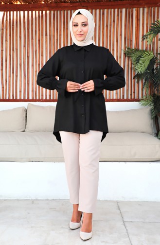 Plus Size Belted Tunic 2033-04 Black 2033-04