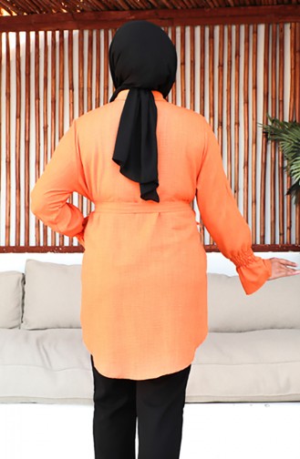 Plus Size Belted Tunic 2033-05 Orange 2033-05