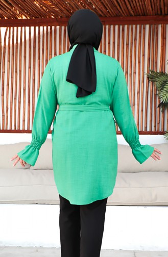 Plus Size Belted Tunic 2033-07 Emerald Green 2033-07