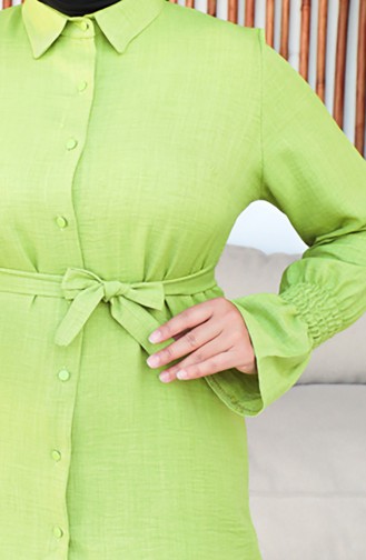 Plus Size Belted Tunic 2033-11 Pistachio Green 2033-11