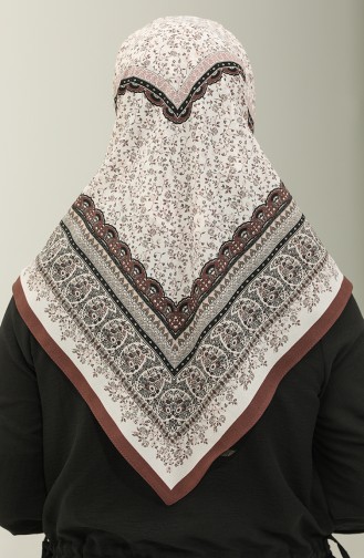Karaca Gemusterter Chiffonschal 81019-06 Bitterbraun Creme 81019-06