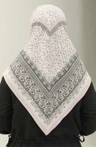 Karaca Patterned Chiffon Scarf 81019-07 Powder Cream 81019-07