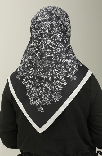 Karaca Patterned Scarf 81021-07 white Black 81021-07