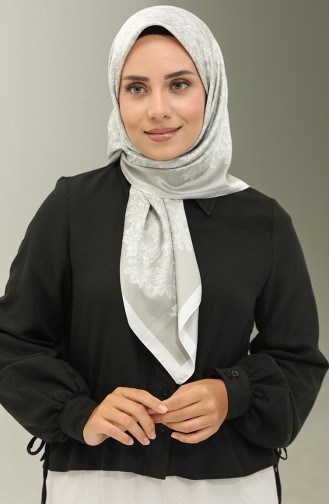 Karaca-patroon Sjaal 81021-08 Witgrijs 81021-08