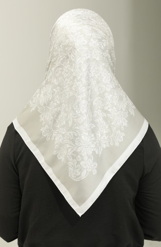 Karaca-patroon Sjaal 81021-08 Witgrijs 81021-08