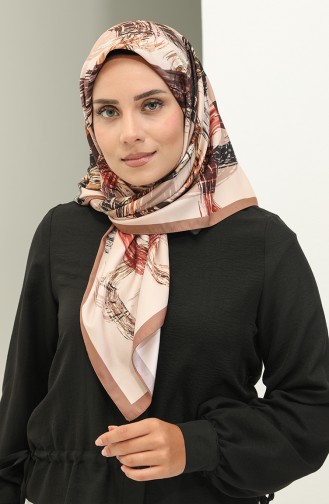 Karaca Gemusterter Schal 81022-02 Hellbraun 81022-02