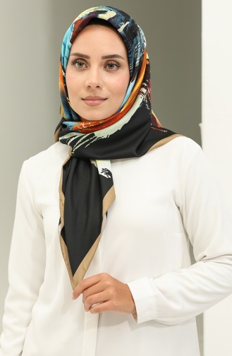 Karaca Patterned Scarf 81023-01 Gold Black 81023-01
