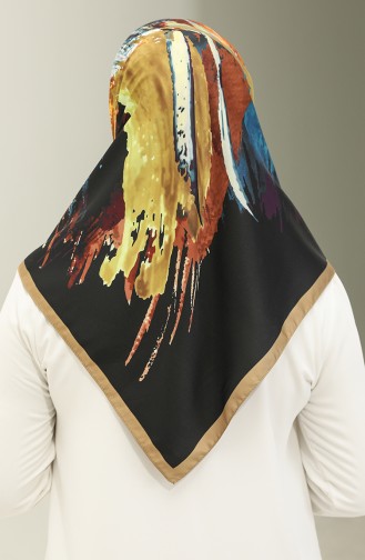 Karaca Patterned Scarf 81023-01 Gold Black 81023-01
