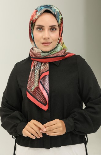 Karaca Patterned Scarf 81024-06 Pomegranate Flower Black 81024-06