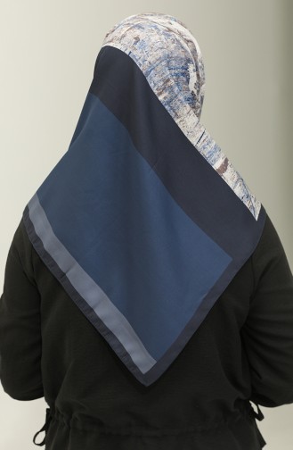 Karaca Patterned Scarf 81025-11 Navy Blue Dark Navy Blue 81025-11