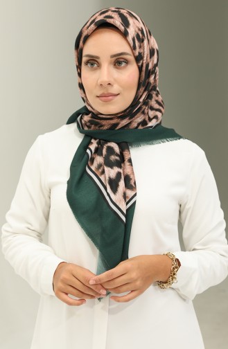 Schal Mit Leopardenmuster 2029-01 Smaragdgrün 2029-01