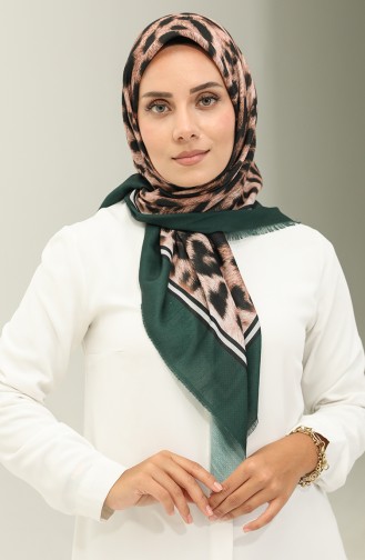 Schal Mit Leopardenmuster 2029-01 Smaragdgrün 2029-01