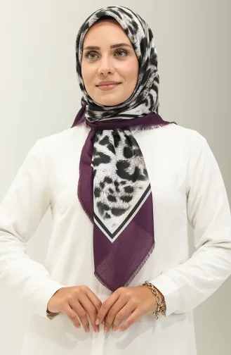 Leopard Pattern Scarf 2029-02 Purple 2029-02