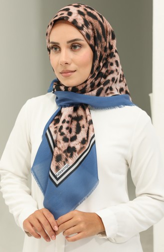 Leopard Pattern Scarf 2029-03 Indigo 2029-03