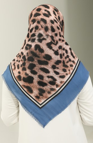 Leopard Pattern Scarf 2029-03 Indigo 2029-03