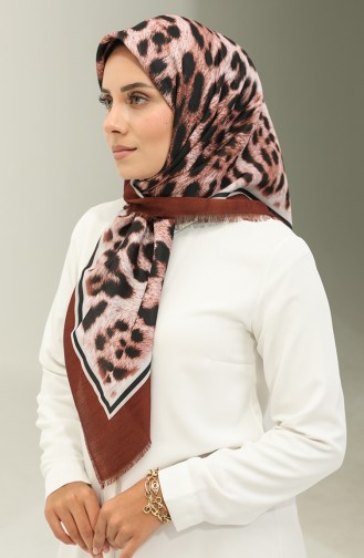 Leopar Desen Eşarp 2029-05 Kahverengi