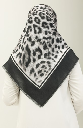 Sjaal Met Luipaardpatroon 2029-09 Zwart Wit 2029-09