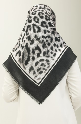 Leopard Pattern Scarf 2029-09 Black white 2029-09