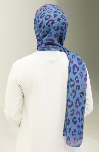 Baumwollschal Mit Leopardenmuster 2028-03 Indigo 2028-03