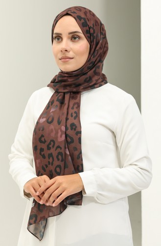 Baumwollschal Mit Leopardenmuster 2028-04 Braun 2028-04