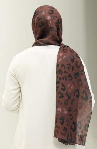 Baumwollschal Mit Leopardenmuster 2028-04 Braun 2028-04