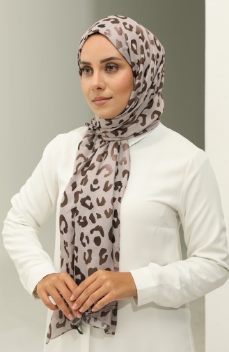 Baumwollschal Mit Leopardenmuster 2028-05 Beige 2028-05