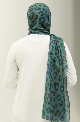 Baumwollschal Mit Leopardenmuster 2028-07 Smaragdgrün 2028-07
