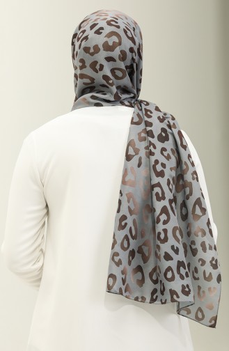Leopard Pattern Cotton Shawl 2028-08 Gray 2028-08