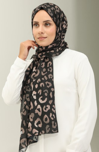 Baumwollschal Mit Leopardenmuster 2028-10 Schwarzbraun 2028-10