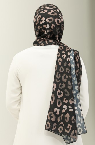Baumwollschal Mit Leopardenmuster 2028-10 Schwarzbraun 2028-10