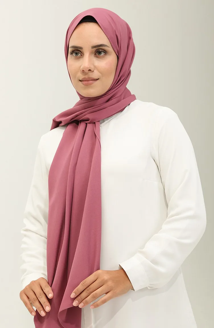 Medine İpeği Düz Şal 2027-12 Gül Kurusu