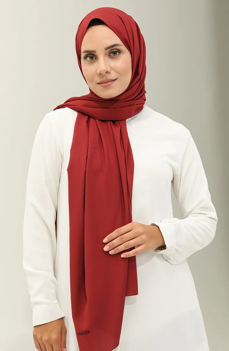 Châle Medina Uni En Soie 2027-20 Rouge Claret 2027-20