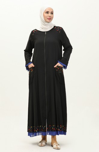 Authentische Abaya 8550-01 Schwarzblau 8550-01