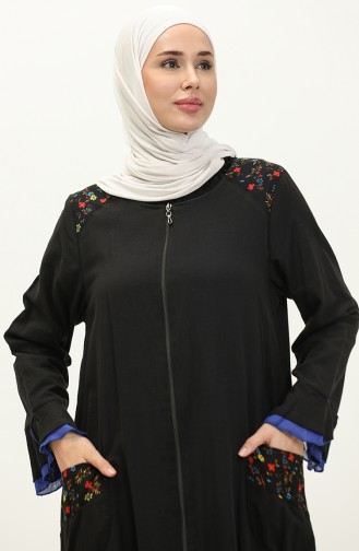 Abaya Authentique 8550-01 Noir Bleu 8550-01