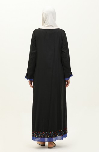 Abaya Authentique 8550-01 Noir Bleu 8550-01