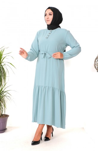 Robe Froncee Grande Taille 1601-02 Vert 1601-02