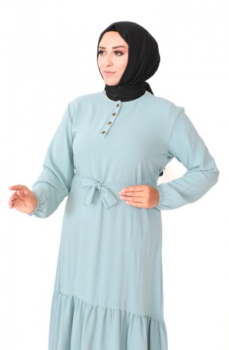 Robe Froncee Grande Taille 1601-02 Vert 1601-02