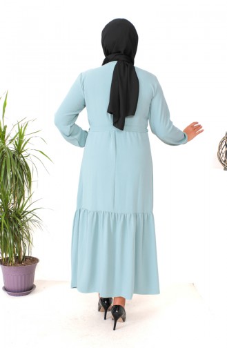 Robe Froncee Grande Taille 1601-02 Vert 1601-02