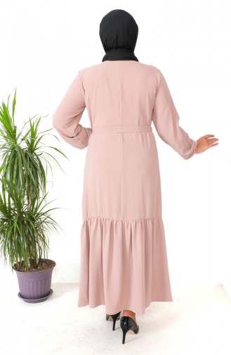 Robe Froncee Avec Jupe Grande Taille 1601-05 Vison 1601-05