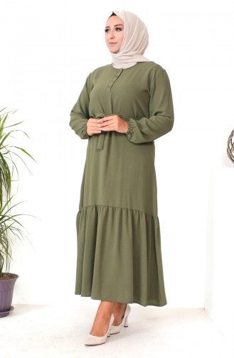 Robe Jupe Froncee Grande Taille 1601-06 Khaki 1601-06