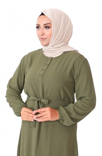 Robe Jupe Froncee Grande Taille 1601-06 Khaki 1601-06