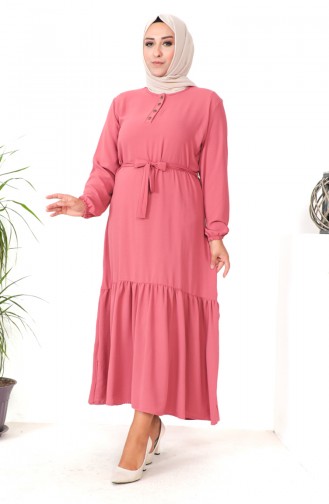 Grote Maat Rok Met Verzamelde Jurk 1601-07 Dusty Rose 1601-07