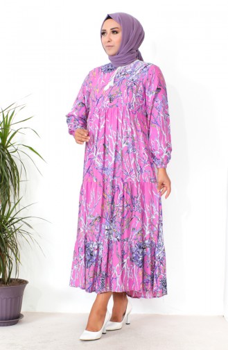 Grote Maat Viscosejurk Met Patroon 1901-01 Dusty Rose 1901-01