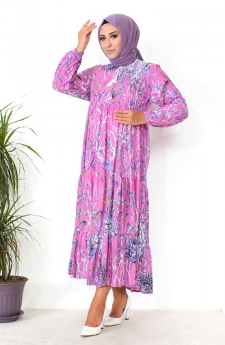 Grote Maat Viscosejurk Met Patroon 1901-01 Dusty Rose 1901-01