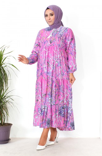 Grote Maat Viscosejurk Met Patroon 1901-01 Dusty Rose 1901-01